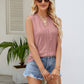 Eyelet Lace Detail V-Neck Tank