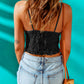 V-Neck Lace Cropped Cami