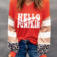 Letter Graphic V-Neck Long Sleeve Top