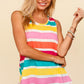 Haptics Round Neck Striped Knit Tank