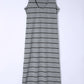 Striped Slit Sleeveless Maxi Dress