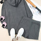 Drawstring Zip Up Sweatshirt and Shorts Set