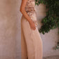 Ruffled Sleeveless Top and Wide Leg Pants Set