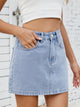 Solid Mini Denim Skirt Light