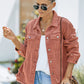 Distressed Raw Hem Denim Jacket