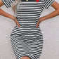 Striped Heart Short Sleeve Dress