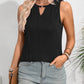 Textured Cutout Round Neck Tank