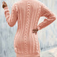 Cable-Knit V-Neck Sweater Dress