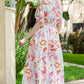 Floral Deep V Slit Maxi Dress