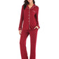 Collared Neck Long Sleeve Loungewear Set with Pockets