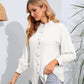 Mock Neck Buttoned Long Sleeve Shirt