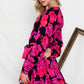 Floral Print Surplice Neck Long Sleeve Dress