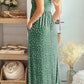 Leopard Round Neck Sleeveless Maxi Dress