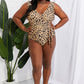 Marina West Swim Full Size Float On Ruffle Faux Wrap One-Piece in Leopard