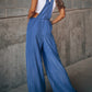 Wide Leg Denim Overalls