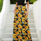 Printed Round Neck Short Sleeve Maxi Dress