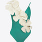 Flower Contrast One-Piece Swimsuit