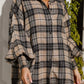 Plaid Lantern Sleeve Shirt