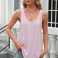 Eyelet Scoop Neck Wide Strap Tank