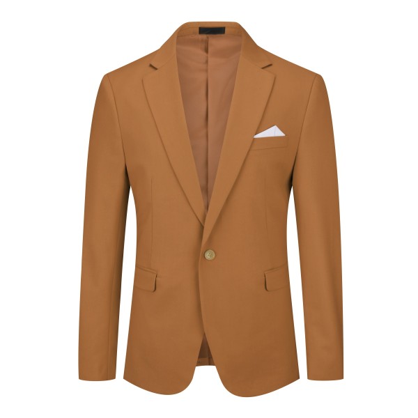 Mens Solid Color Single Vent 1 Button Blazer