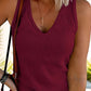 Ribbed V-Neck Wide Strap Tank