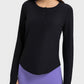 Round Neck Long Sleeve Sport Top