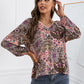 Ivy Lane Lace Detail Printed V-Neck Blouse