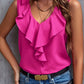 Ruffled V-Neck Tank