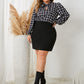 Plus Size Tie Neck Long Sleeve Mini Dress