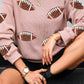 Sequin Football Patch Corduroy Sweatshirt