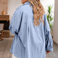 Plus Size High-Low Button Up Dropped Shoulder Shirt