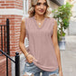 Eyelet Lace Trim Eyelash V-Neck Tank