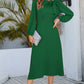 Twisted Long Sleeve Midi Dress