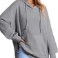 Drawstring Slit Long Sleeve Hoodie