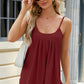 Eyelet Scoop Neck Ruched Cami