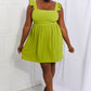 Culture Code Sunny Days Full Size Empire Line Ruffle Sleeve Dress in Lime