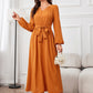 Tie Waist Puff Sleeve Maxi Dress