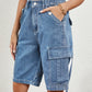 High Waist Denim Shorts with Pockets