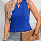 Textured Cutout Round Neck Tank