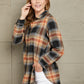 Plaid Side Slit Curved Hem Shirt