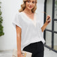 V-Neck Short Sleeve Blouse