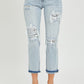 RISEN Mid-Rise Sequin Patched Jeans