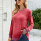 Round Neck Long Sleeve Blouse