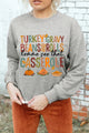 Letter Graphic Round Neck Long Sleeve Sweatshirt Gray