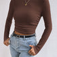 Honey Round Neck Long Sleeve T-Shirt