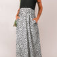 Leopard Print Round Neck Maxi Dress with Pockets