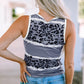 V-Neck Leopard Print Tank Top