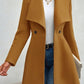 Collared Neck Button Up Long Sleeve Coat