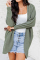 Waffle-Knit Open Front Long Sleeve Cover Up Sage