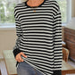 Lovelet Striped Round Neck Long Sleeve T-Shirt